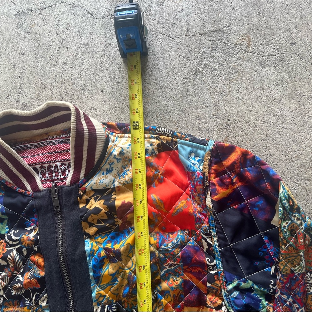 Free People Multicolor Quilted Patchwork Bomber J… - image 14